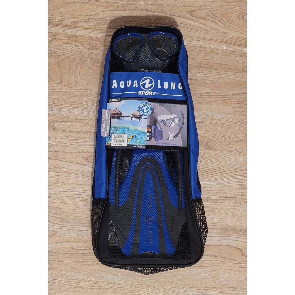 Aqua Lung Sport Trooper Mask Zulu Snorkel Bolt Fins Set Adult Size Small Pro